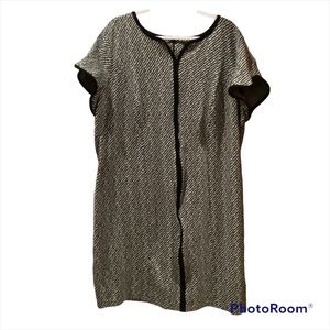 Talbots Plus Size Black and White Sheath Sweater Dress 22W